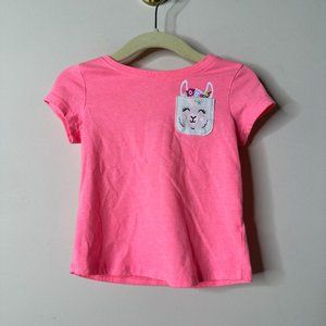 Jumping Beans Softest Tee Pink Llama Shirt Girls 18 Months